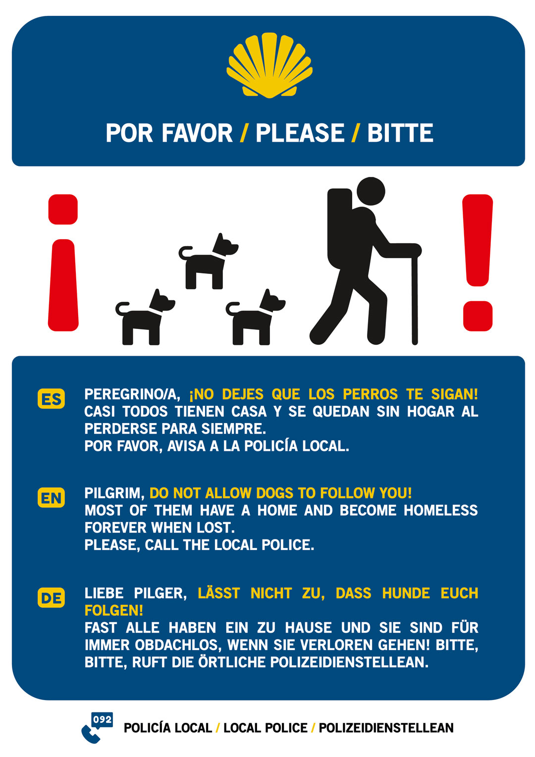 Dogs following Pilgrims