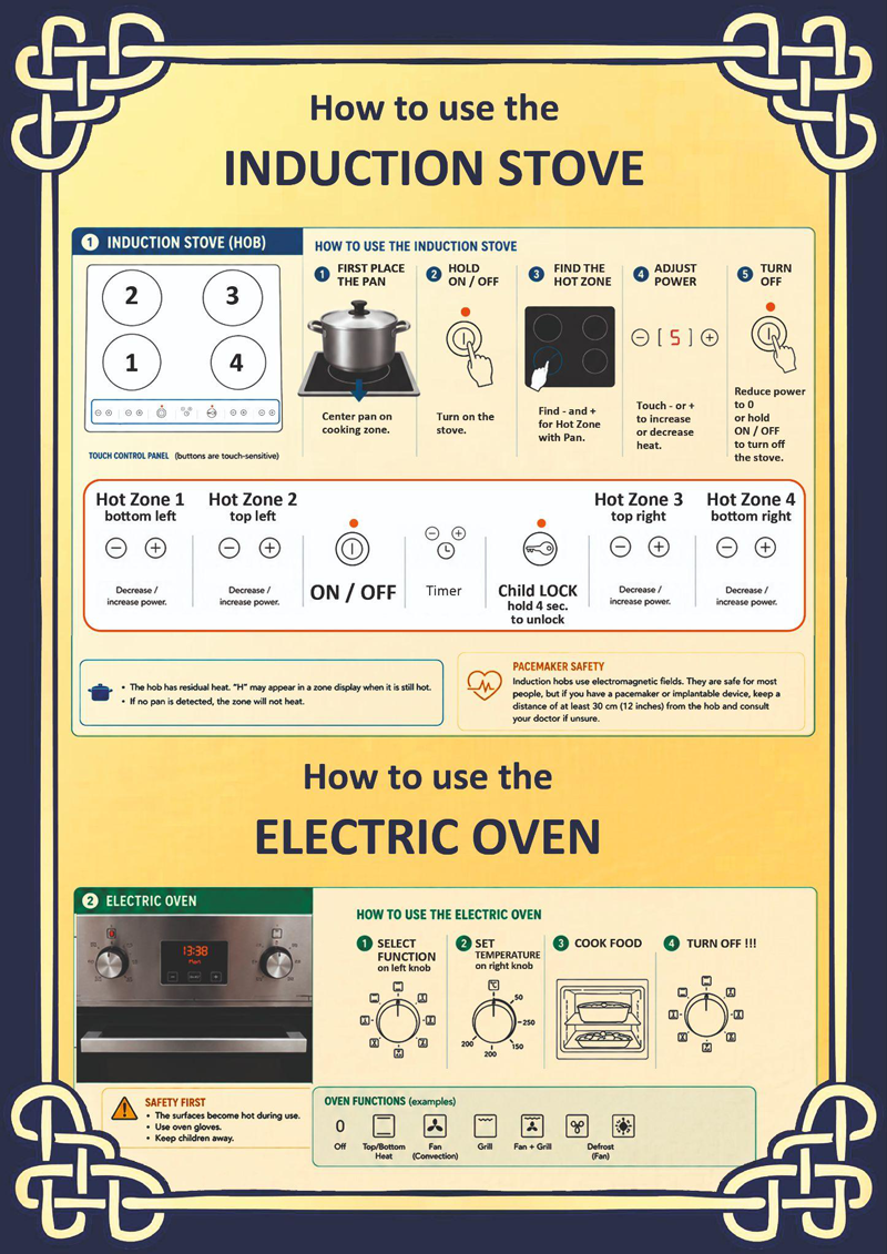 How do use the Induction Stove and Electric Oven